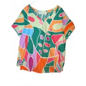 Christian Siriano Women's Plus Size Abstract Print Short Sleeve Top 3X NWOT